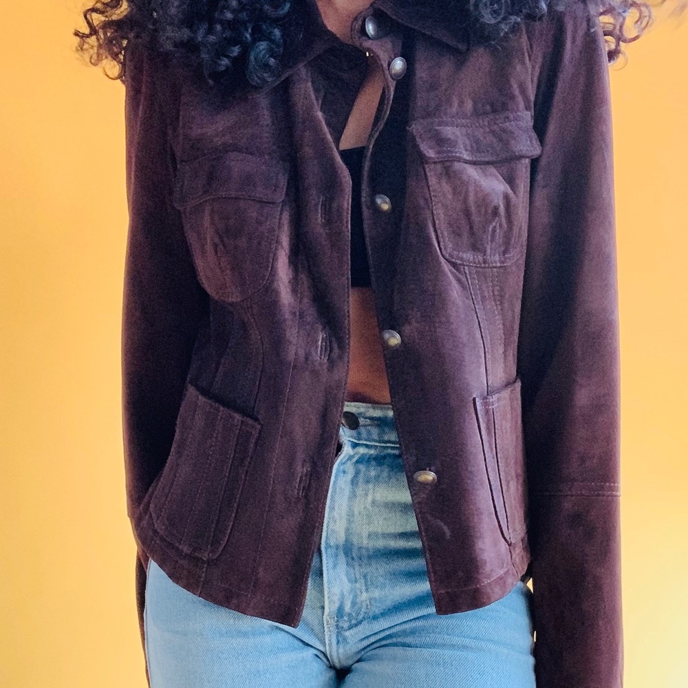 Vintage Leather Button Down Jacket - image 1